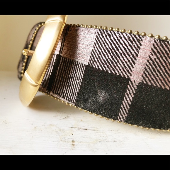 Wide black suede belt w/metallic pink - Picture 8 of 8